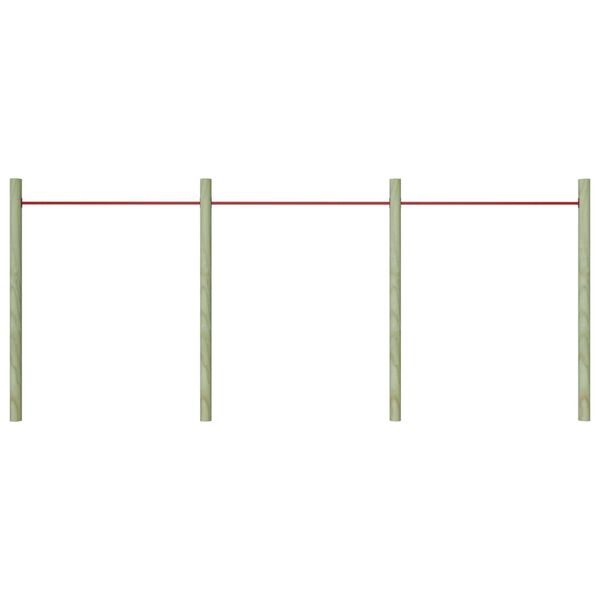 vidaXL Turnstangen 3 Stk. 125 cm Stahl Rot