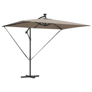 vidaXL Sonnenschirm Taupe 294 x 200 x 270 cm Polyester und Aluminium