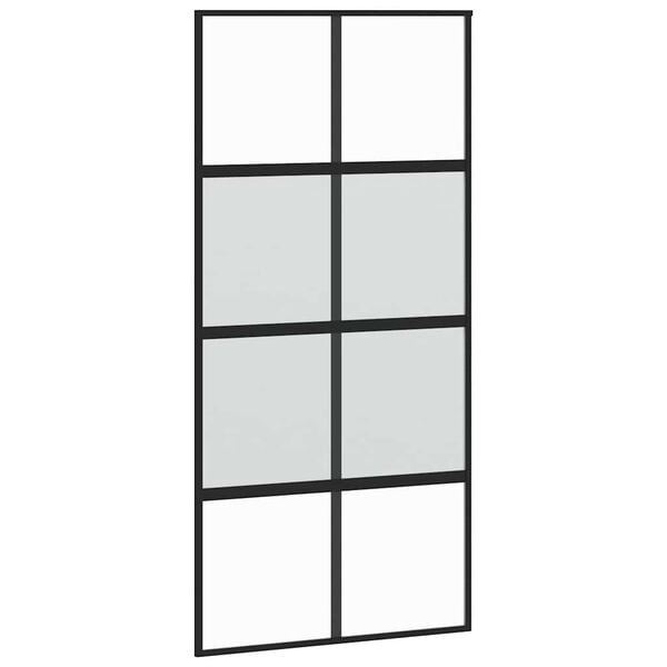 vidaXL Schiebet&uuml;r Schwarz 102,5x205 cm Hartglas und Aluminium