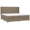 vidaXL Boxspringbett mit Matratze & LED Taupe 200x200 cm Stoff