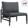 vidaXL Garten-Sofa-Set mit Kissen 7 pcs Anthrazit Stahl & Gewebe