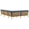 vidaXL Sofa Set mit Kissen Uni 5 pcs Anthrazit Massivholz Akazie