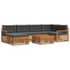 vidaXL Outdoor-Sofagarnitur mit Kissen 7 pcs Natur und Anthrazit