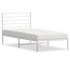 vidaXL Bettgestell mit Kopfteil Metall Wei&szlig; 100x200 cm