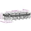 vidaXL 15-tlg. Garten-Essgruppe mit Kissen Beige Poly Rattan