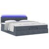 vidaXL Ottoman-Bett mit Matratze & LEDs Dunkelgrau 180x200 cm Samt