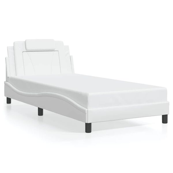 vidaXL Bettgestell "Viana" ohne Matratze Wei&szlig; 100x203 cm Kunstleder
