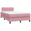 vidaXL Boxspringbett mit Matratze & LED Rosa 120x210 cm Samt