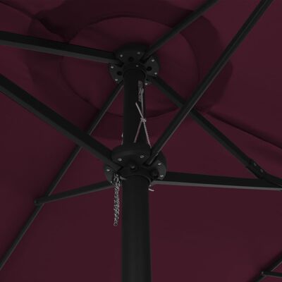 vidaXL Sonnenschirm mit Aluminium-Mast 460 x 270 cm Bordeauxrot