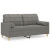 vidaXL 2-Sitzer-Sofa mit Kissen Dunkelgrau 140 cm Stoff