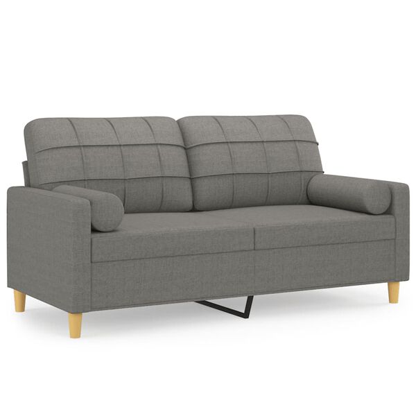 vidaXL 2-Sitzer-Sofa mit Kissen Dunkelgrau 140 cm Stoff
