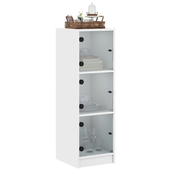 vidaXL Highboard mit Glastüren Weiß 35x37x109 cm