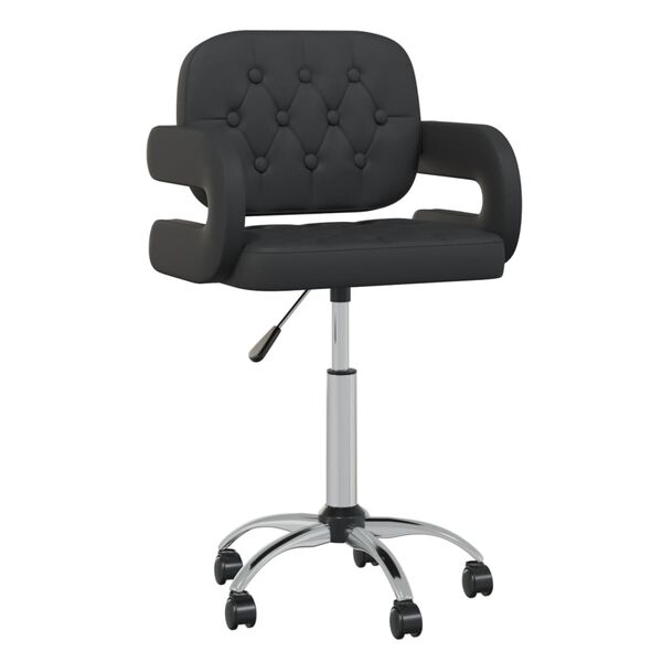 vidaXL Esszimmerst&uuml;hle 6 Stk. Drehbar Schwarz Kunstleder