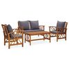 vidaXL 4-tlg. Garten-Lounge-Set mit Auflagen Massivholz Akazie