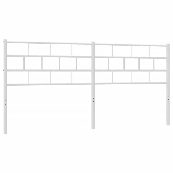 vidaXL Kopfteil Metall Wei&szlig; 200 cm