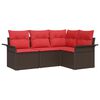 vidaXL Gartensofa-set mit Kissen Braun Poly-Rattan