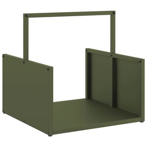 vidaXL Brennholzregal Olivgr&uuml;n 40x40x40 cm Kaltgewalzter Stahl