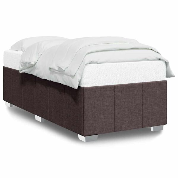 vidaXL Bettgestell ohne Matratze Dunkelbraun 90x200 cm Stoff