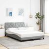 vidaXL Bettgestell mit LED ohne Matratze Hellgrau 140x190 cm Stoff