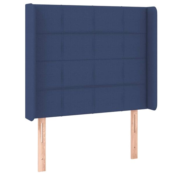 vidaXL LED Kopfteil Blau 83x16x118/128 cm Stoff