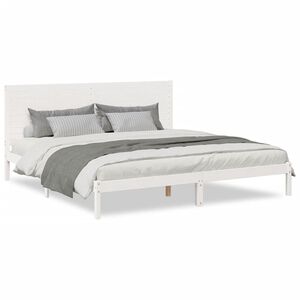 vidaXL Massivholzbett Extra Lang ohne Matratze Wei&szlig; 200x220 cm