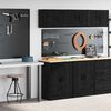 vidaXL Garagenschr&auml;nke 2 Stk. Schwarz Holzwerkstoff