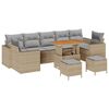vidaXL Garten-Sofa-Set mit Kissen 10 pcs Beige und Hellgrau