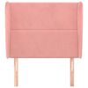 vidaXL Kopfteil mit Ohren Rosa 93x23x118/128 cm Samt