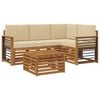 vidaXL Outdoor-Sofagarnitur 5 stk. Natur und Beige Polyester