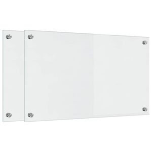 vidaXL K&uuml;chenr&uuml;ckwand 2 pcs Transparent 70 x 40 cm Geh&auml;rtetes Glas