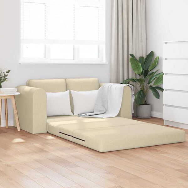 vidaXL Sofa Bett Creme 148 x 71 x 83 cm Stoff