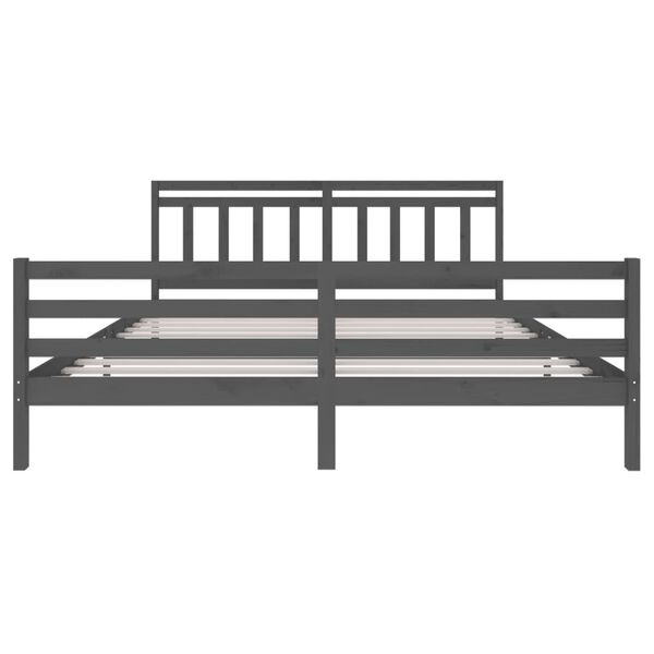vidaXL Massivholzbett Grau 200x200 cm