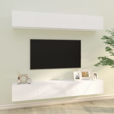 vidaXL TV-Wandschränke 4 Stk. Weiß 100x30x30 cm
