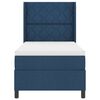 vidaXL LED Boxspringbett mit Matratze Blau 100 x 200 cm Stoff