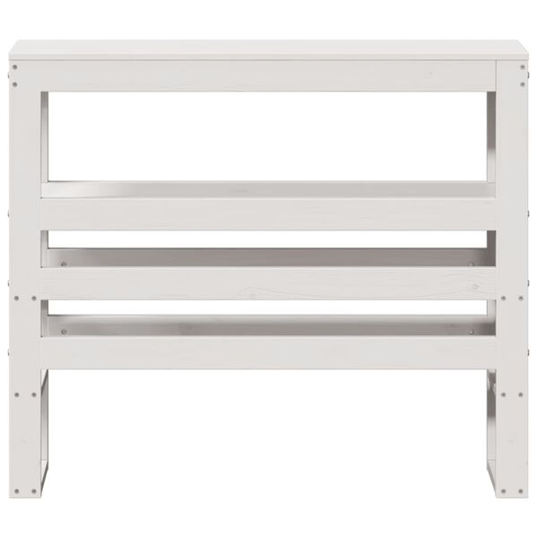 vidaXL Kopfteil mit Ablagen Wei&szlig; 90 cm Massivholz Kiefer