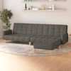 vidaXL Schlafsofa 2-Sitzer mit Fu&szlig;hocker Dunkelgrau Stoff