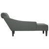 vidaXL Chaiselongue mit Kissen und Rechter Armlehne Dunkelgrau Stoff