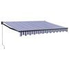vidaXL Markise Einziehbar Blau und Wei&szlig; 3,5x2,5 m Stoff und Aluminium