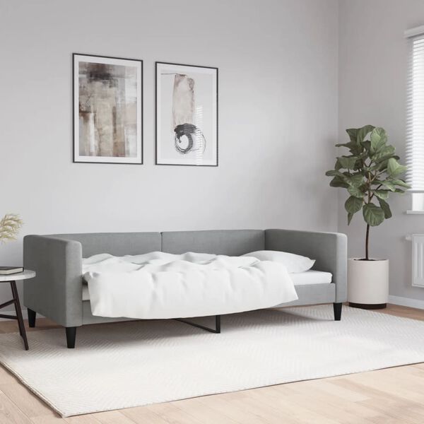 vidaXL Tagesbett Hellgrau 90x190 cm Stoff