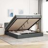 vidaXL Ottoman-Bett mit Matratze Dunkelgrau 200x200 cm Stoff