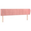 vidaXL Kopfteil mit Ohren Rosa 183x23x78/88 cm Samt