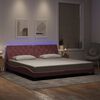 vidaXL Bettgestell mit LED ohne Matratze Rosa 200x200 cm Samt