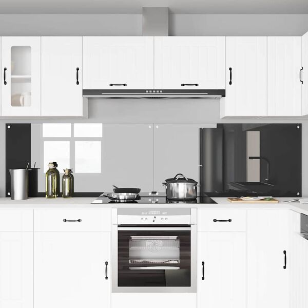 vidaXL K&uuml;chenr&uuml;ckwand 2 pcs Dunkelgrau 120 x 60 cm Geh&auml;rtetes Glas