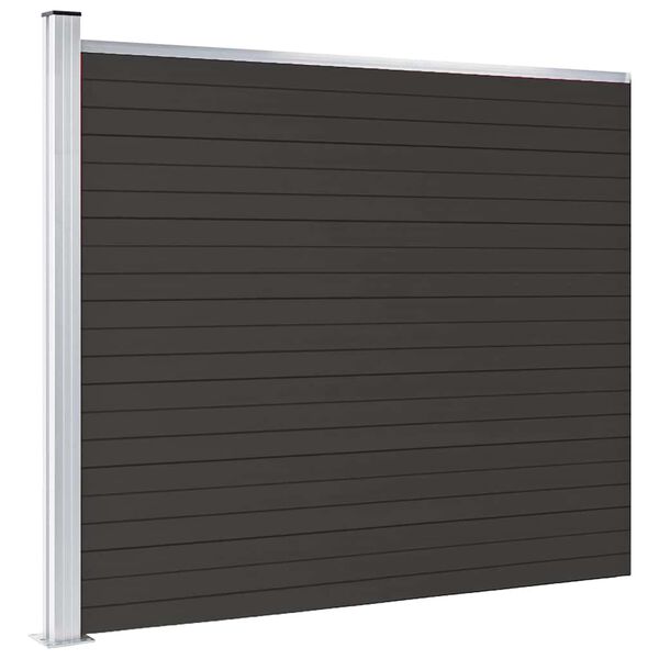 vidaXL Zaunelement WPC 175x146 cm Schwarz