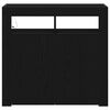 vidaXL Sideboard Schwarz Eichen-Optik 80 x 35 x 75 cm Holzwerkstoff