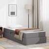 vidaXL Aufbewahrungsbett mit Matratze mit Matratze 2 pcs Grau Leder