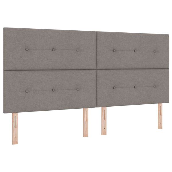 vidaXL Boxspringbett mit Matratze Taupe 200 x 200 cm Stoff