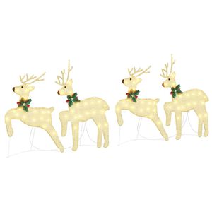 vidaXL LED Rentiere 4 stk. Gold 45 x 19 x 65 cm Stoff