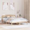 vidaXL Bettrahmen mit Kopfteil Natur 150 x 200 cm Massives Kiefernholz