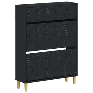 vidaXL Schuhschrank DELFT 78 x 24 x 103 cm Holzwerkstoff Schwarz